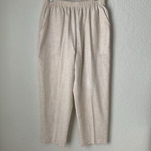 Briggs New York Cream Chinos with Elastic Waistband Pockets Pants Size 16P